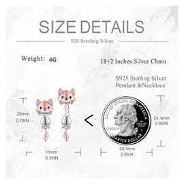 925 Sterling Silver Women's Cute fox Earrings Hypoallergenic fox Earrings Teenage Girl Animal Earrings fox Jewelry Ladies Gift