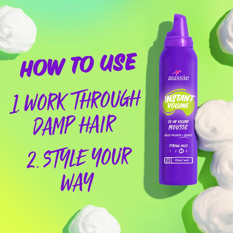 Aussie Instant Volume Mousse Triple Pack, 24-hour Volume Mousse, 6