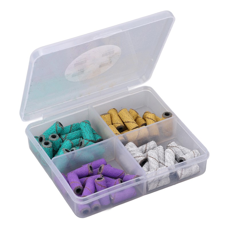 60pcs Nail Sanding Bands with Mandrel Bit Manicures Tool Professional
