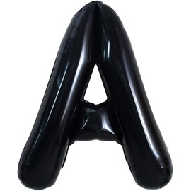 TONIFUL 40 Inch Large Black A Letter Balloon - Jumbo Helium Foil Mylar Big Alphabet for 2026 New Year Eve Graduation Wedding Baby Shower Birthday Party Anniversary Supplies Decorations
