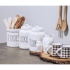 TRUU DESIGN Farmhouse Modern Ceramic Flour Jar,Creamy White, Wording "
