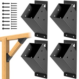 8 Pcs Pergola Brackets, 45-Degree Angle Bracket, Fit for 4''x4'' Wood Posts, Specially for Reinforcing Pergolas and Gazebos Garages, Tree Houses, Patios, Lawns, Cabins, Yards,…