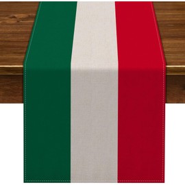 Nepnuser Italy Table Runner for Italian Themed Party Decoration Home Kitchen Dining Room Dinner Linen Table Decor (13" x 60")