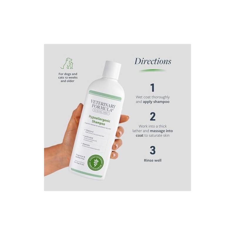 Synergylabs Veterinary Formula Clinical Care Hypoallergenic Shampoo for Dogs and