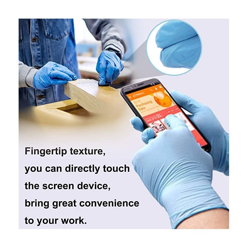 Ruiyang Box of 100 x Blue Disposable Nitrile Gloves Size