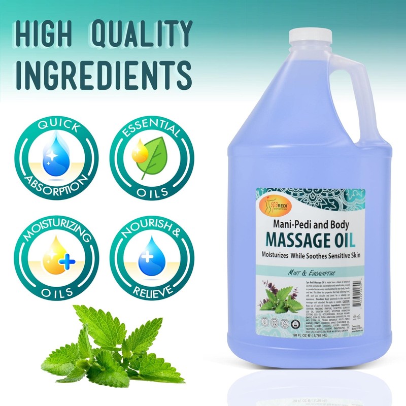 SPA REDI SPA REDI Massage Oil Bundle, Mint Eucalyptus &