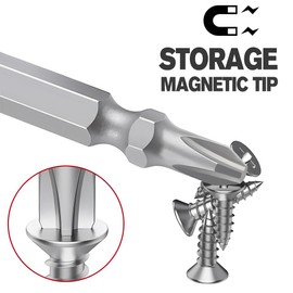 Saipe 10pcs PH2/SL6 Double Ended Screwdriver Bit, 2 Phillips/No. 6 Slotted Screwdriver Drill Bits Set, Magnetic 1/4 Hex Double End Screw Driver Bits for Drill, 50mm/ 2inch Long