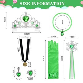 Vicloon Elsa Princess Tiara, Fairy Wand and Tiara Crown Elsa Dress Up Accessories Set for Party, Cosplay (7pcs)
