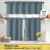 WelvetBLK Stone Blue Cafe Blackout Curtains Tier 36 Inch Length