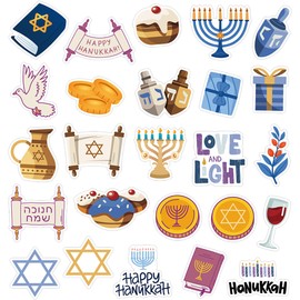 Lucleag 500PCS Hanukkah Stickers for Kids, Assorted Hanukkah Theme Stickers for Crafts, Chanukkah Stickers for Hanukkah Holiday Teachers Rewards Envelope Seals Gifts Party Favors Supplies