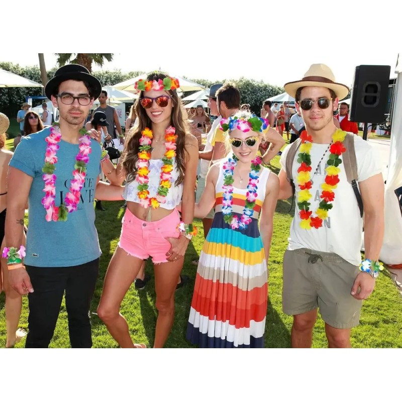 Aa 40 Piezas Collaresy Pulseras Hawaiano Flores Vmimv For