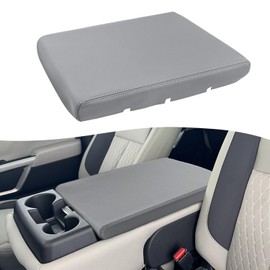 KBH Center Console Cover Replacement for Nissan Titan 2004-2024, Jump Seat, Vinyl Leather, Armrest Skin Upholstery, Anti-Scratch, Gray