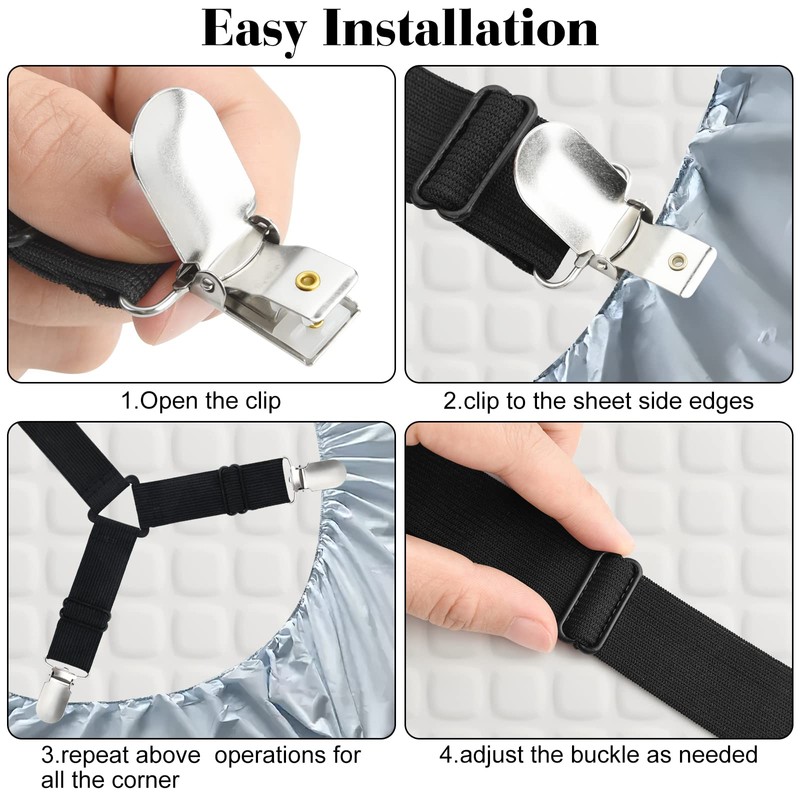 Morcheiong Bed Sheet Fasteners Straps Adjustable Bed Sheet Holder Bands