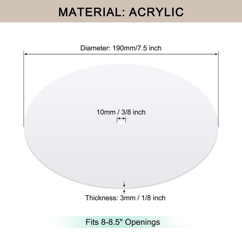 Awclub Round Lampshade Diffuser, 7.5" Diameter with 3/8" Center Hole