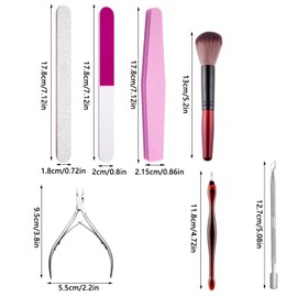 7-Piece Cuticle Removal Set, Stainless Steel Nail Care Tool with Cuticle Pusher, Nail Files, Nail Brush, Sponge Strips, Cuticle Trimmer, Dead Skin Fork, for Your Manicure and Pedicure
