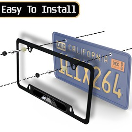 Tri-Color Black Grey White Stainless Steel License Plate Frames Holder with Screw Caps with Silicone Cup Holder, Rust-Proof, Weather-Proof Holder Compatible with Toyota TRD Accessories