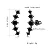 CiNily Ear Crawler Earrings with Black Cubic Zircon, 14K Black