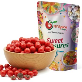 NY Spice Shop Valentine Red Shimmer Sixlets Candy - 1 Pound Chocolate Candy Red Balls for Sweet Treats and Dessert Toppings - Chocolate Sixlets for Baking, Cake, Ice Cream, Party Snack, and Gift Bag