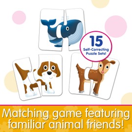 The Learning Journey: My First Match It! - Head and Tails - 15 Self-Correcting Animal Memory Matching Puzzles Games - Educational Activities for Learning - Preschoolers Age 2-5 - Award Winning Toys
