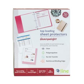 C-Line Clear Top-Loading Heavyweight Poly 8 1/2 x 11-Inch Sheet Protectors 50-Count (62013)