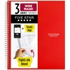 Five Star Spiral Notebook + Study App, 3 Subject, Wide