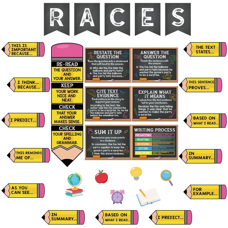 Pasimy Races Writing Strategy Bulletin Board Set Writing Process Posters