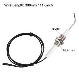 sourcing map Ignitor Wire Ceramic Electrode Assembly 300mm Length Gas Grill Ignitor Wire Ignition Electrode Replacement 2pcs