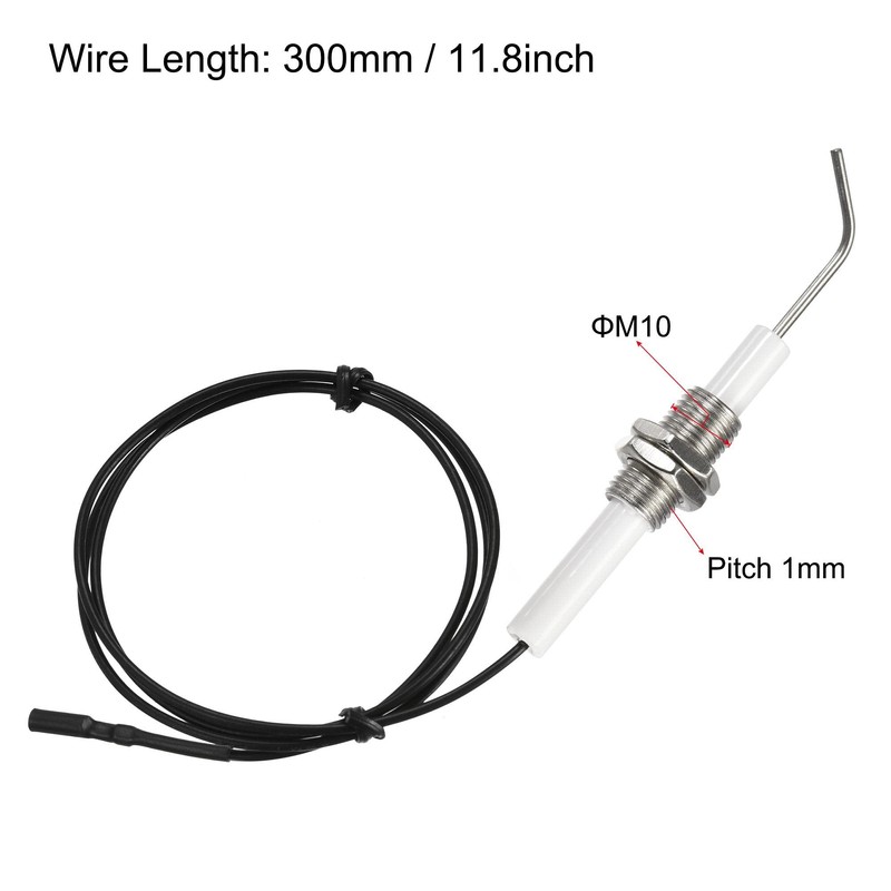 sourcing map Ignitor Wire Ceramic Electrode Assembly 300mm Length Gas