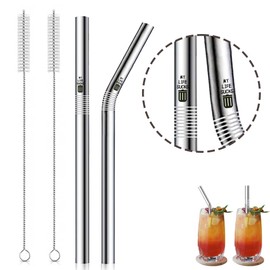Reusable Straws for Hot Drinks Beer Straw for Adults Teens Long Bendy Straws Reusable for Coworker Birthday Christmas Gift for Women Men Colleague Gag Gift Straw Cleaning Brush Set