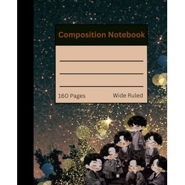 Borahae Themed 160pages Wide Ruled Composition Notebook