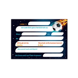 Minkocards 12 Invitation Cards Children's Birthday Boy Football Invitations Boys Birthday Football