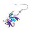 DUOWEI Acrylic Fantasy Dragon Dangle Earrings Cute Dinosaur Dino Creative