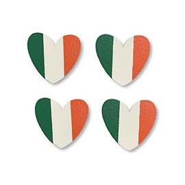Roeda Brighten Your Life 14404g Irish Flag Hearts Set of 4 St. Patrick Day Magnets Made in USA