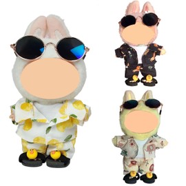 17cm Doll Clothes Set,5 Pieces Doll Outfit Set,Cute Outfits for Dolls-Stylish Accessaries Replaceable Clothing Collections Summer Vacation Style (NO Doll)