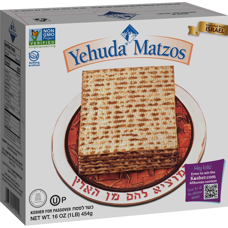 Yehuda Passover Matzos, One Resealable Stay-Fresh Pouch, 1 Pound (Pack