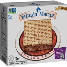 Yehuda Passover Matzos, One Resealable Stay-Fresh Pouch, 1 Pound (Pack of 5)