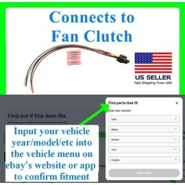 fits 3.0L Sprinter Fan Clutch Connector Plug Pigtail Wiring Harness Radiator