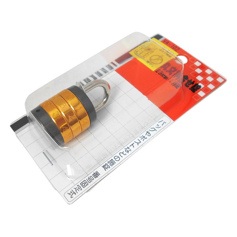 Waki Sangyo VA-102 Round Letter Combination Lock, 3 Tiers, 0.9