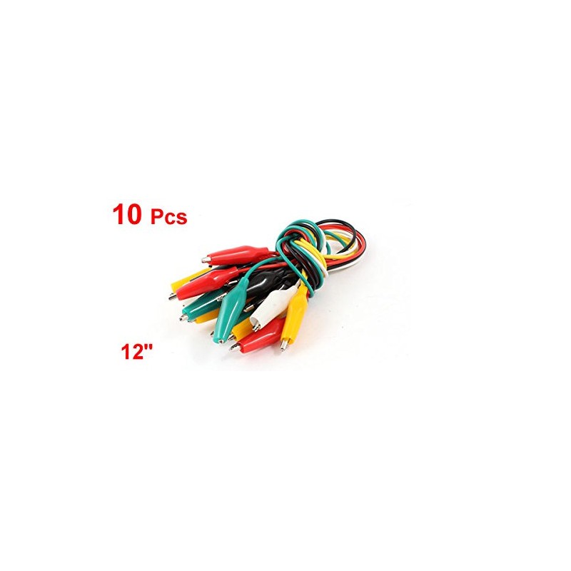 Sourcingmap 10Pcs Double End Test Leads Alligator Crocodile Clip Jumper