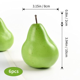 LUEYAO Artificial Pear Fake Pears Artificial Lifelike Fruit Fake Fruit Model Home House Kitchen Party Decoration Photography Props(6pcs Green)