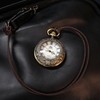 SEWOR Quartz Pocket Watch Shell Dial Magnifier Case with Two
