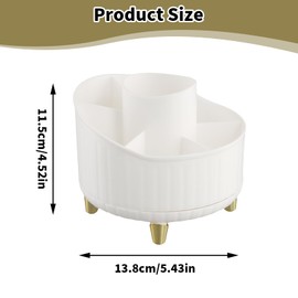 Make Up Organizer Drehbar Rotating Kosmetik, 360°Drehbarer Pinsel Organizer, Schminktisch Badezimmer Aufbewahrung Organizers Pinselhalter für Zimmer Decor Frisiertisch, Schlafzimmer, Bad