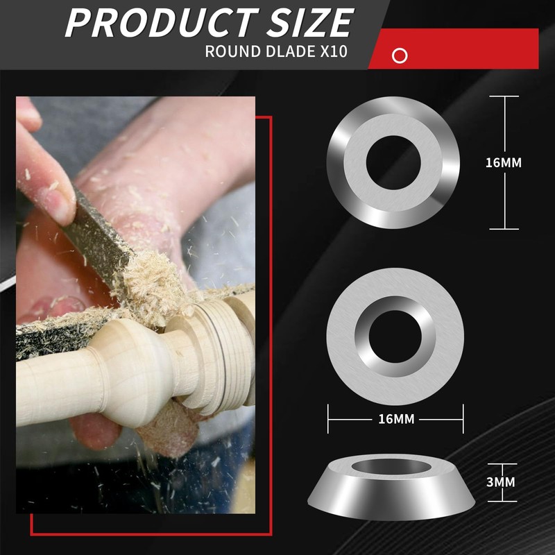 16mm Round Carbide Inserts for Woodturning, Indexable Tungsten Carbide Cutter
