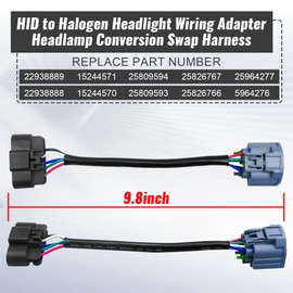 2 adaptadores de arnés de cableado HID a halógeno para GMC Acadia Denali SL SLE SLT 3.6L V6 - Gas 2007-2012 Reemplazar 22938889 22938888 15244571 25809594 25826767 25444444447 15244570