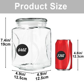 SUROQUE Glass Jars with Lids 64 oz, Airtight Silicone Seal & Non-Slip Design, Large Glass Storage Containers with Lids, Wide-Mouth Storage Containers for Kitchen, Laundry, Pantry & Office, Set of 1