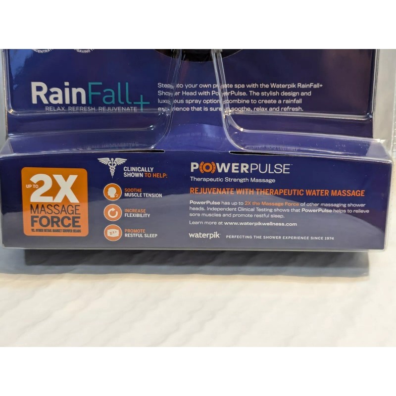 Waterpik 6-Spray 7" RainFall+ Wall Mount Fixed Adjustable Shower Head