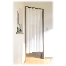 Accordion Curtain, Solid, White, Room Divider, Noren, Long Partition, Blindfold, Heat Shield, Cold Protection, Adjustable Length, 78.7 inches (200 cm), C120