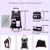 Mildame 3Pcs Girls Rolling Backpack Cute Bowknot Backpack with Wheels