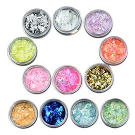 12 Colors Shiny Mylar Sheets, Beauties Factory Irregular Shape Thin Glass Paper Decorations