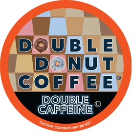 Double Donut High Caffeine Coffee Pods, Extra Strong Double Caffeine Coffee Cups for Keurig K Cup Brewer Machines Single Serve Dark Roast Coffee, 80 Count